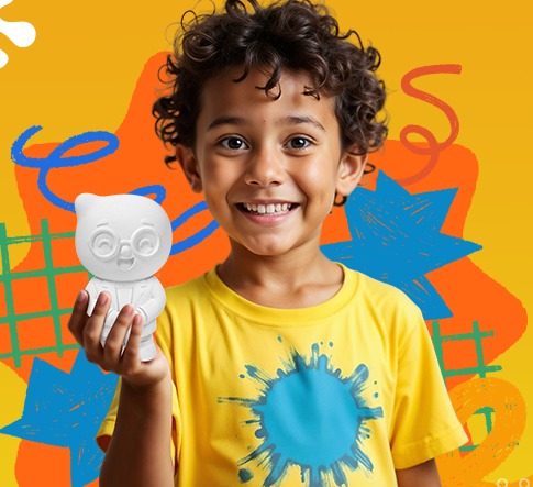 Crianças se divertindo com arte